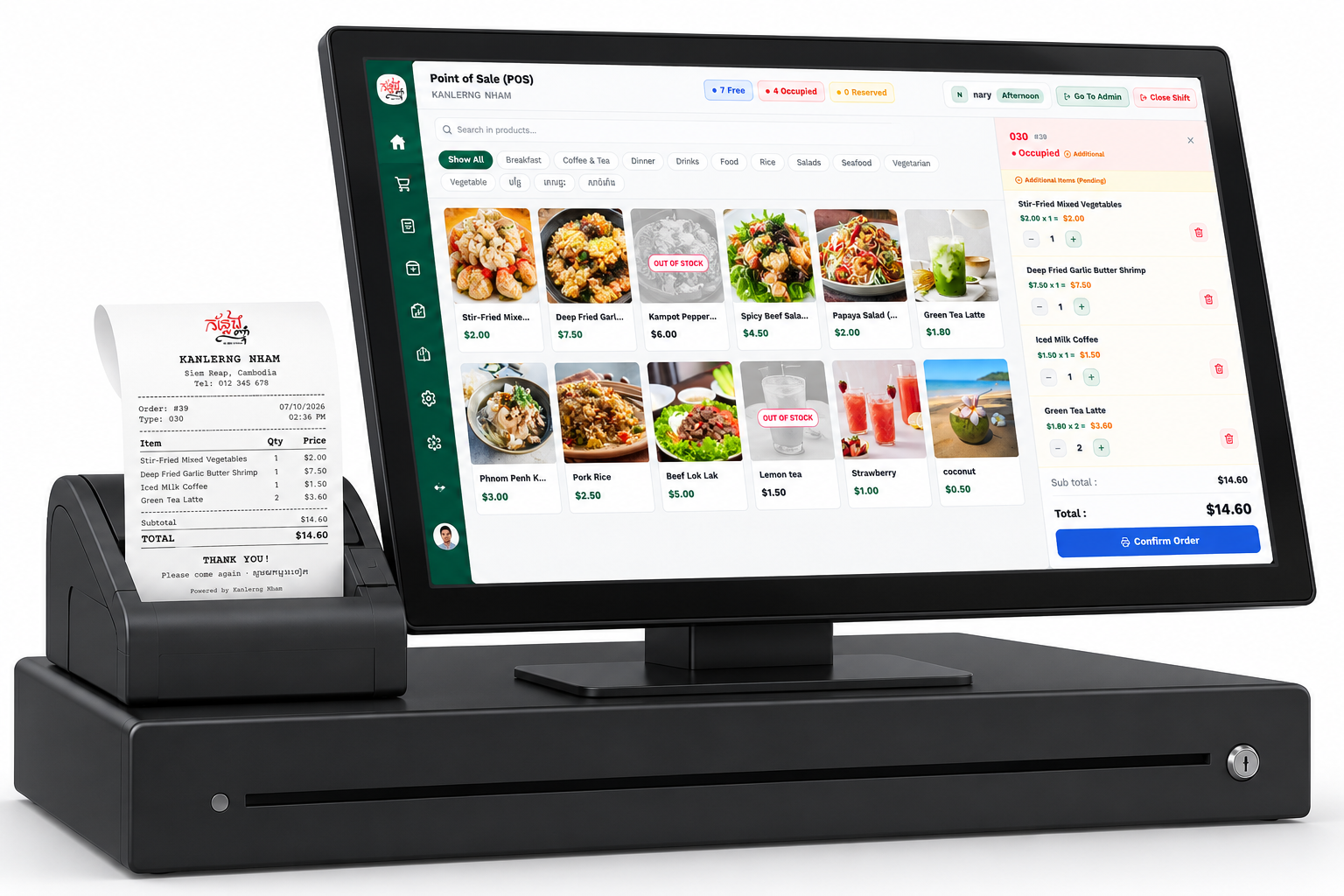 Modern Restaurant POS Terminal Setup